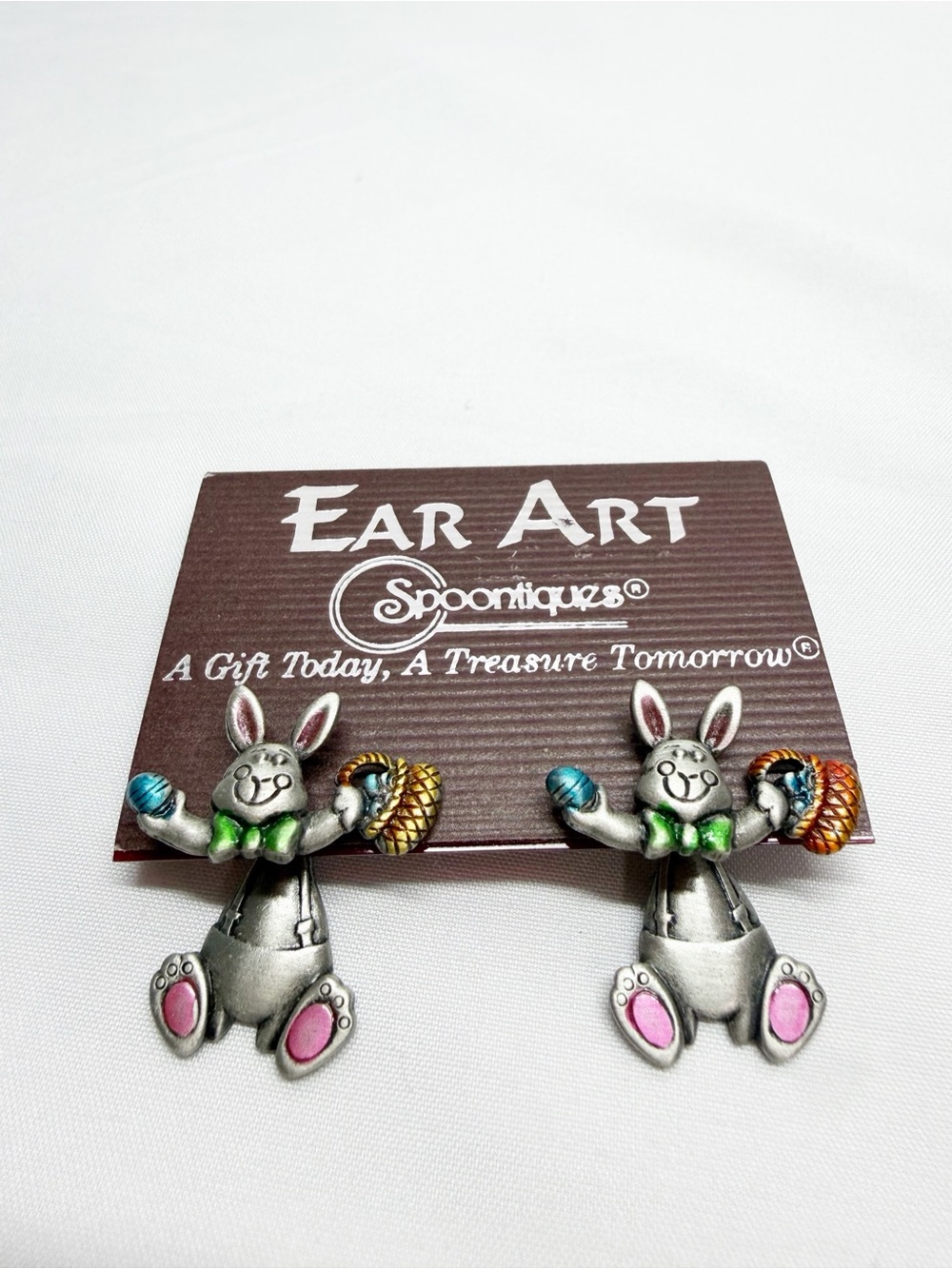 NEW Spoontiques Ear Art Easter Bunny Earrings